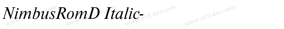 NimbusRomD Italic字体转换